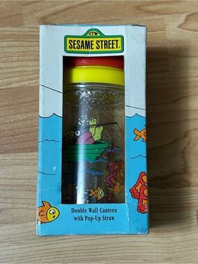 Vintage Sesame Street Double Wall Canteen with Pop-Up Straw